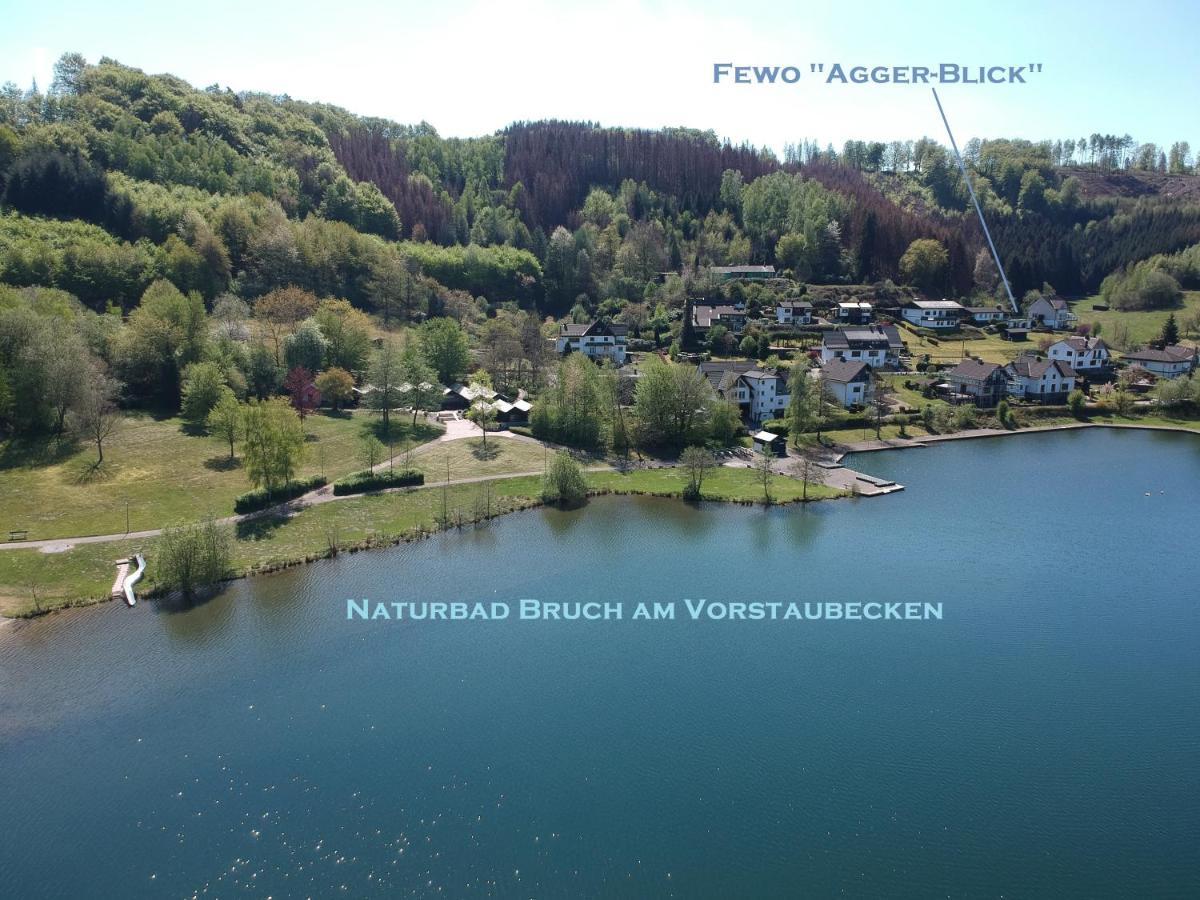 גומרסבך Seeblick-Ferienwohnung Im "Ferienhaus Agger-Blick" Mit Traumhafter Sonnen-Terrasse, Sauna, E-Kamin & Kajak מראה חיצוני תמונה