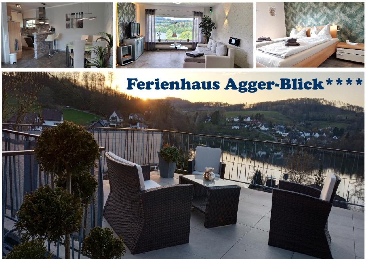 גומרסבך Seeblick-Ferienwohnung Im "Ferienhaus Agger-Blick" Mit Traumhafter Sonnen-Terrasse, Sauna, E-Kamin & Kajak מראה חיצוני תמונה
